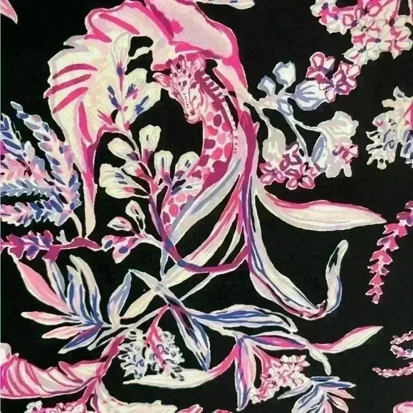 - Lilly Pulitzer Sophie Shift Dress Black Pink Floral Sz GIRLS (kids) 12-14 - Picture 2 of 5